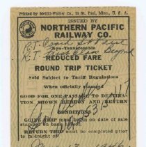 Northern Pacific railway Co Ticket